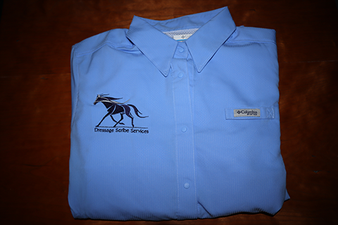 Horse Logo on Blue Shirt